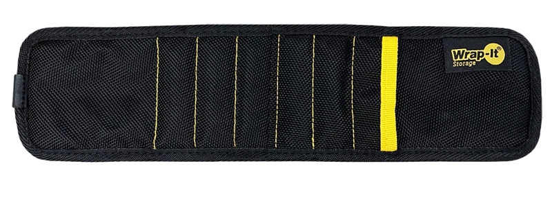 Wrap-It Storage MagSnap 100-MSWB-BL Magnetic Snap Wristband, 6-3/4 in L, 3-3/4 in W, 3 in H, Black