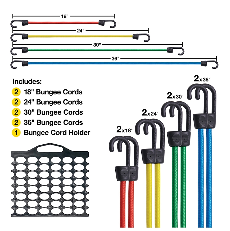 Wrap-It Storage 108-BB-8406 Bungee Cord, Hook End