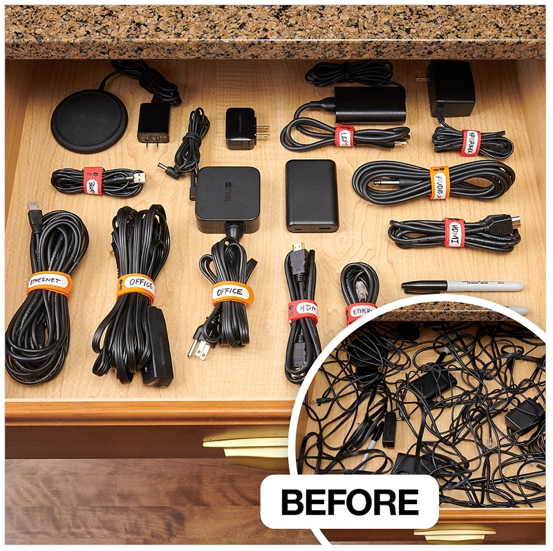 Wrap-It Storage 208-ASST Cinch Strap Storage Strap Set, Assorted