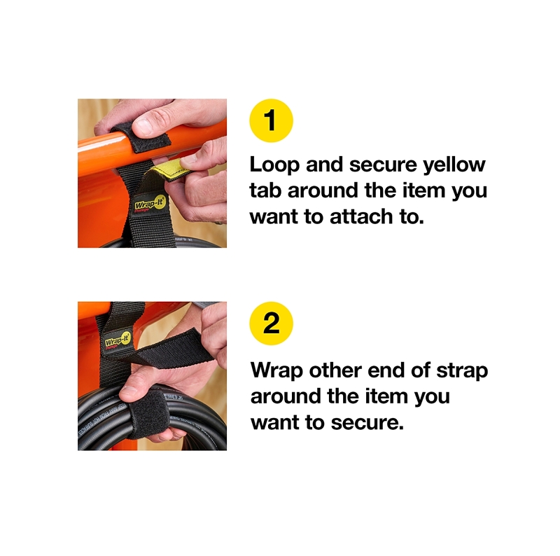 Wrap-It Storage 102-TWIN-16BL Heavy-Duty Twin Strap, 2 in W, 16 in L, Polypropylene, Blue