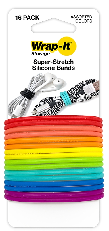Wrap-It Storage 516-SB-MC Super-Stretch Band, Silicone, Assorted