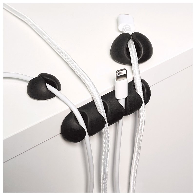 Wrap-It Storage 514-CLIPS-BL Cable Clip, Silicone, Black