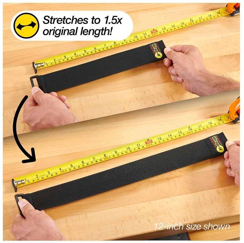 Wrap-It Storage 704-12B Storage Strap, 12 in L, 2 in W, Fastening Method: Hook and Loop