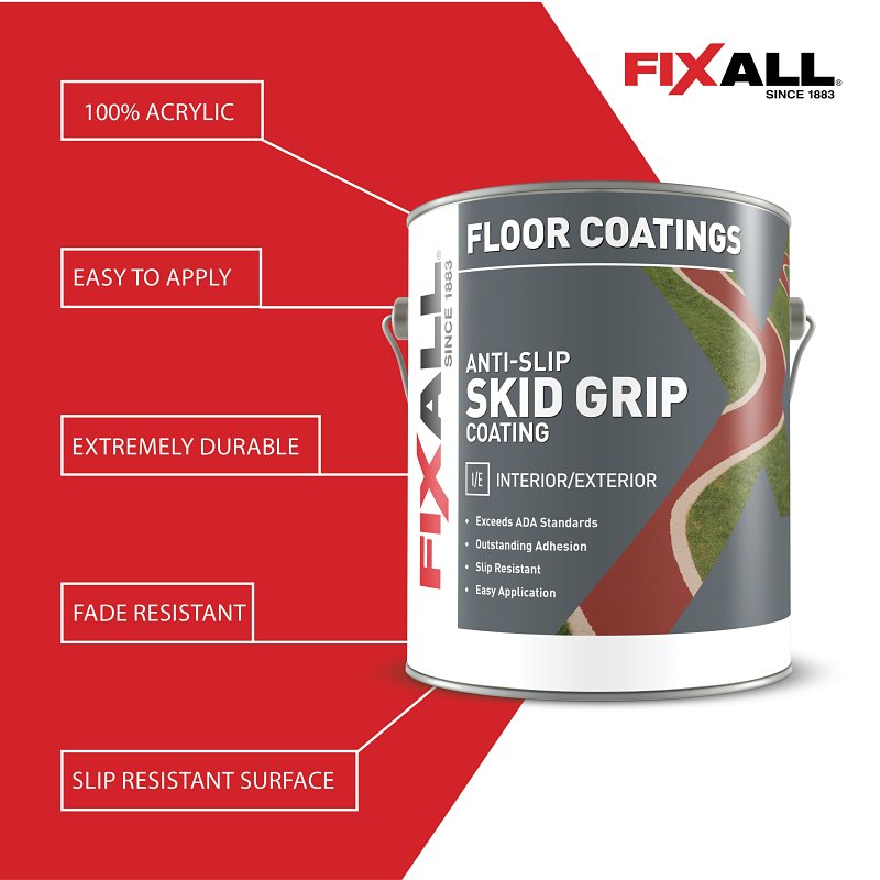 FixALL Skid Grip Series F06530-1-E Anti-Slip Coating, Flat, Cobalt, 1 gal