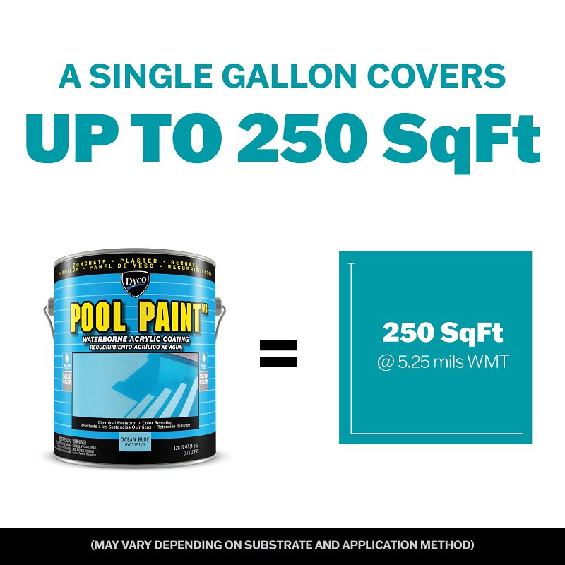 Dyco POOL PAINT DYC3151/1 Swimming Pool Paint, Semi-Gloss, Ocean Blue, 1 gal