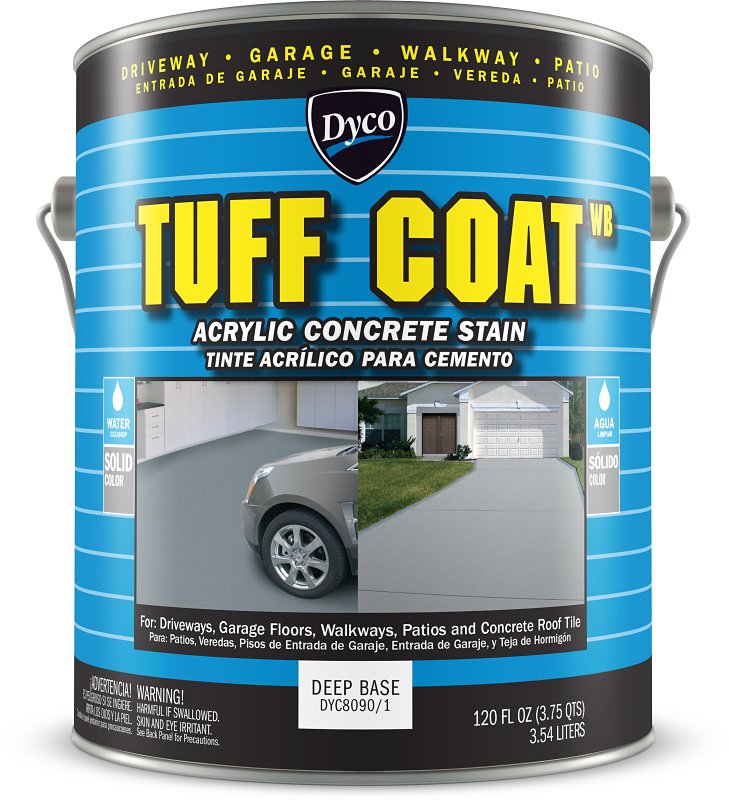 Dyco TUFF COAT DYC8090/1 Concrete Stain, Deep Base Satin, White, Liquid, 1 gal