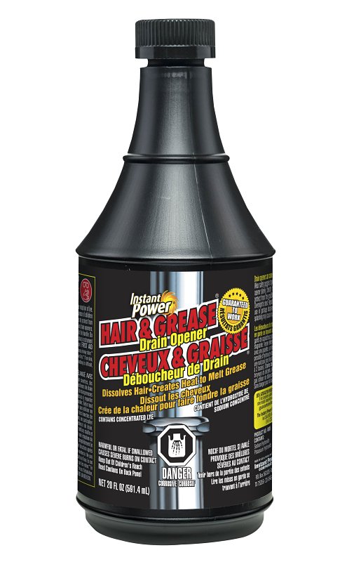 Instant Power 1971 Drain Opener Cleaner, Liquid, Clear, Odorless, 20 oz