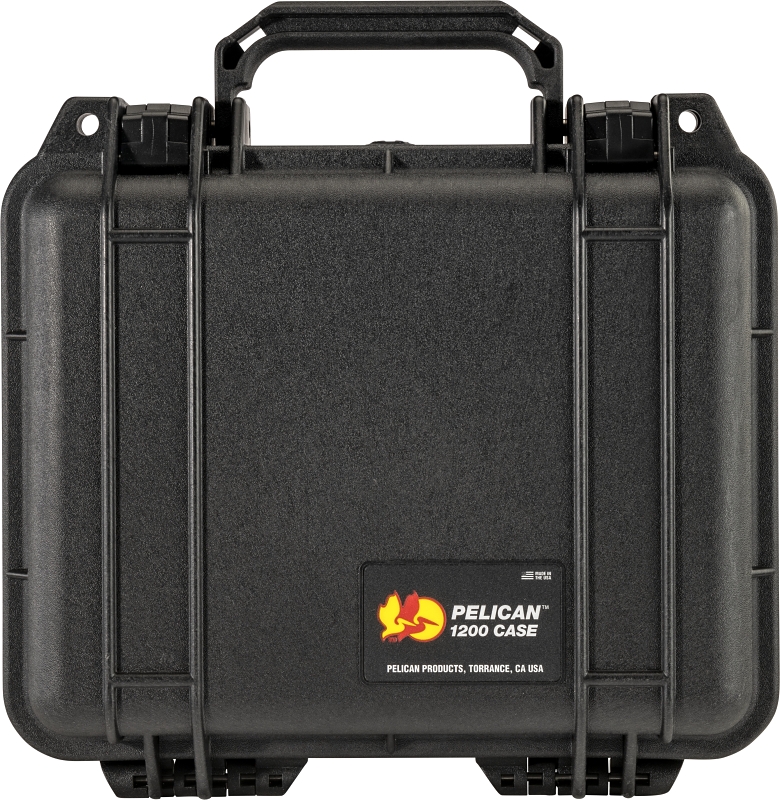 Pelican 1200-000-110 Protector Case, 10.62 in L, 9.68 in W, 4.87 in H, Polypropylene, Black