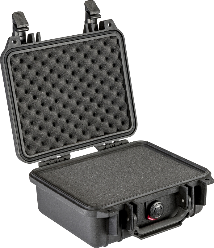 Pelican 1200-000-110 Protector Case, 10.62 in L, 9.68 in W, 4.87 in H, Polypropylene, Black
