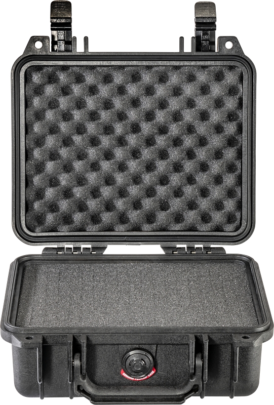 Pelican 1200-000-110 Protector Case, 10.62 in L, 9.68 in W, 4.87 in H, Polypropylene, Black