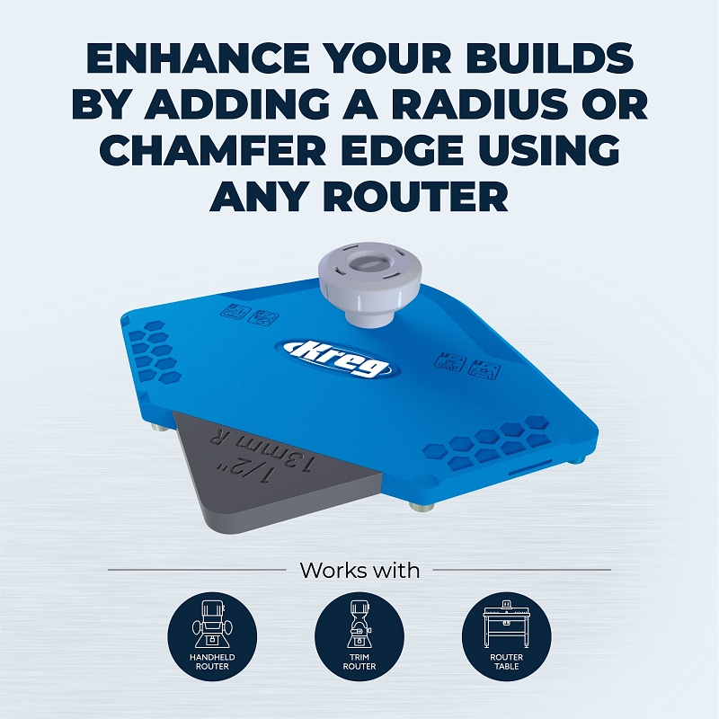 Kreg PRS1000 Corner Routing Guide Set, ABS, For: Kreg Flush Trim Bits, Handheld Routers, Trim Routers, Router Tables
