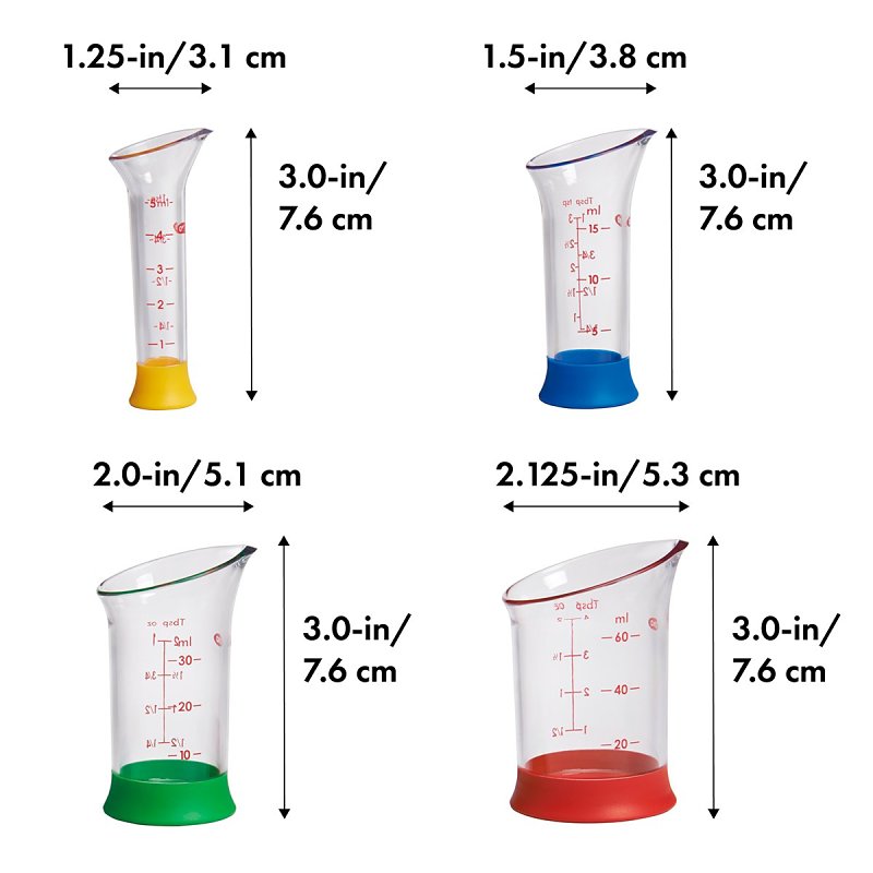 Good Grips 1263680 Mini Measuring Beaker Set, Plastic, Assorted