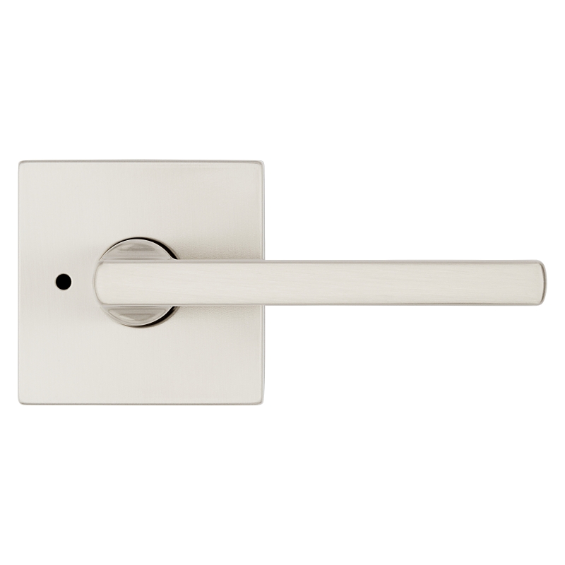 Kwikset Signature Series 155HFL SQT 15 Privacy Lever, Pushbutton Lock, Satin Nickel, Zinc, Residential, 2 Grade