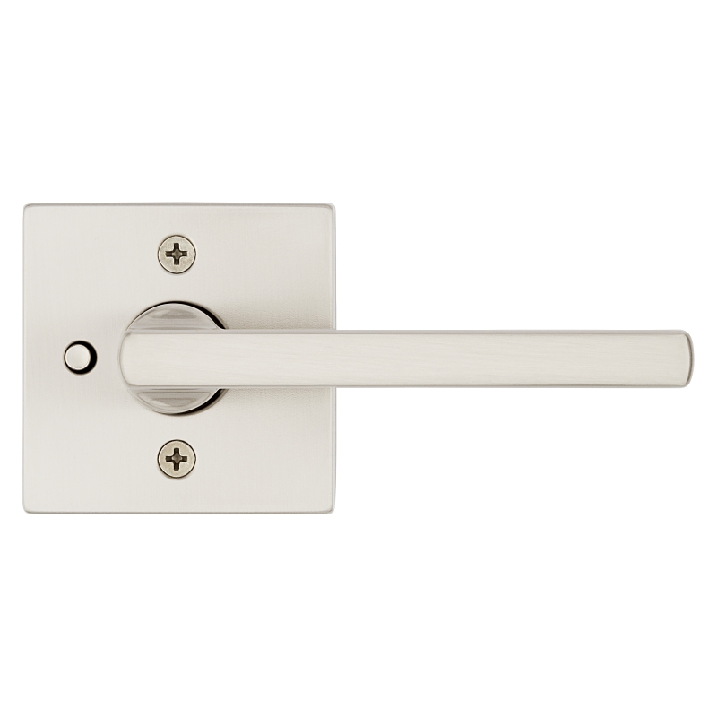 Kwikset Signature Series 155HFL SQT 15 Privacy Lever, Pushbutton Lock, Satin Nickel, Zinc, Residential, 2 Grade