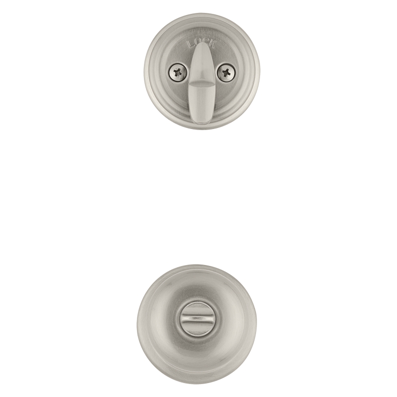 Kwikset 95530-018 Handleset, 2 Grade, Satin Nickel, 2-3/8 x 2-3/4 in Backset, KW1 Keyway, 1-3/4 in Thick Door
