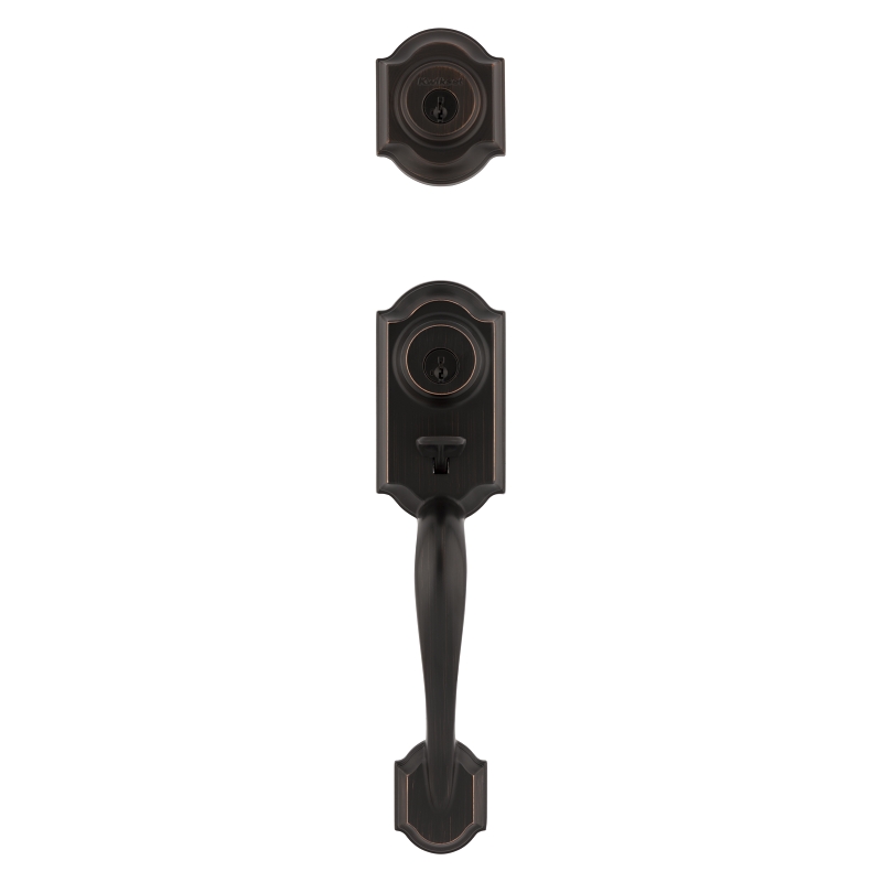 Kwikset 95530-019 Handleset, 2 Grade, Venetian Bronze, 2-3/8 x 2-3/4 in Backset, KW1 Keyway, 1-3/4 in Thick Door