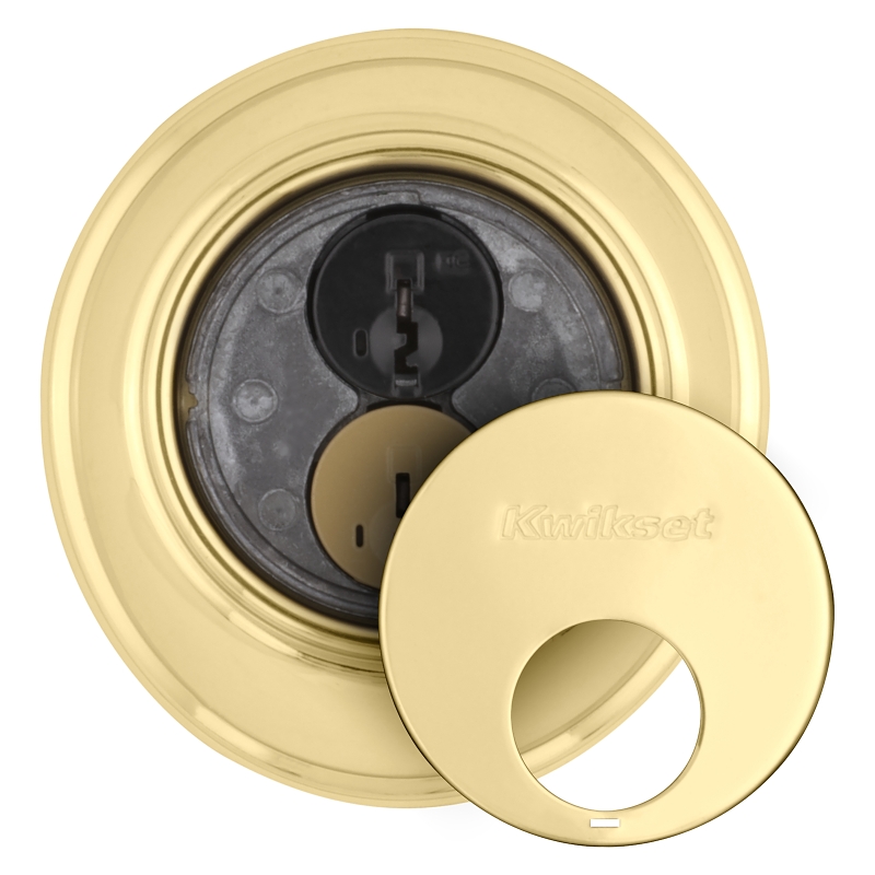 Kwikset 816 3 RCAL/RCS Deadbolt, Alike Key, Steel, Polished Brass, 2-3/8 to 2-3/4 in Backset, SmartKey Keyway