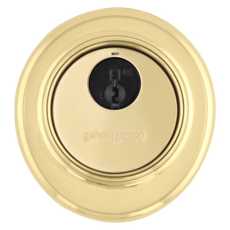 Kwikset 816 3 RCAL/RCS Deadbolt, Alike Key, Steel, Polished Brass, 2-3/8 to 2-3/4 in Backset, SmartKey Keyway
