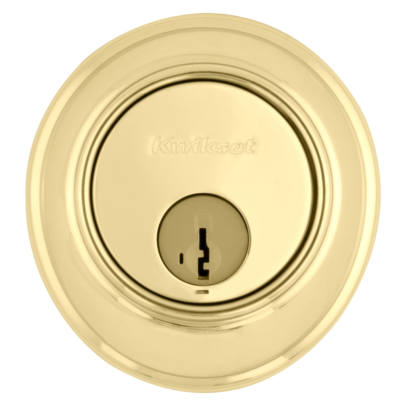 Kwikset 816 3 RCAL/RCS Deadbolt, Alike Key, Steel, Polished Brass, 2-3/8 to 2-3/4 in Backset, SmartKey Keyway