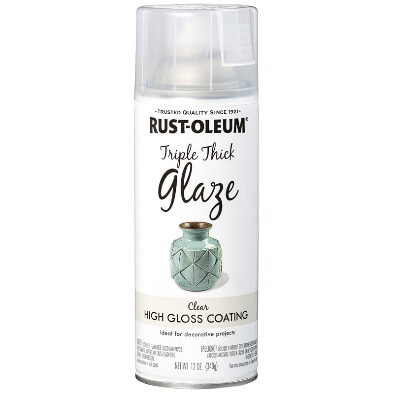 Rust-Oleum 301416 Triple Thick Glaze Paint, Flat/Matte, Clear, 12 oz, Aerosol Can
