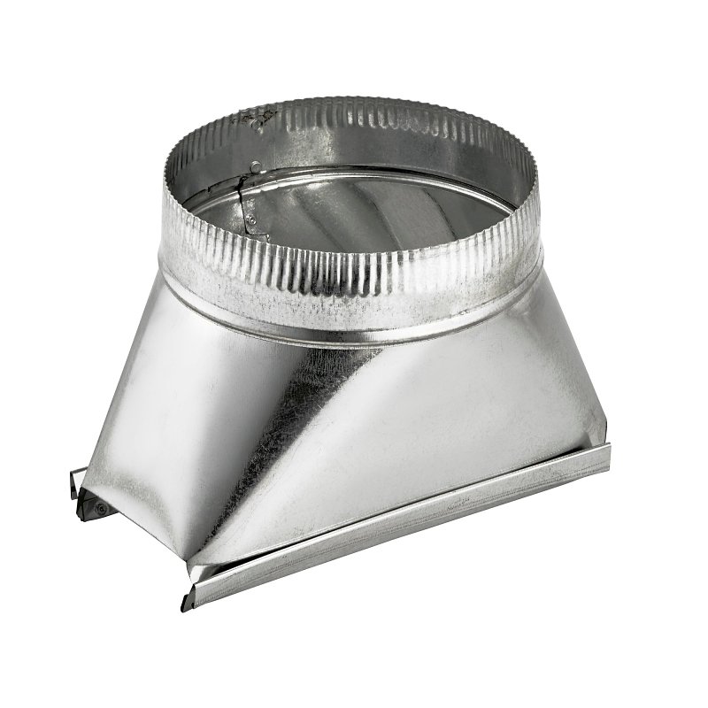 Lambro 122 Range Hood Transition, Round, 3-1/4 in W to 6 in Dia x 10 in L Dimensions, Aluminum
