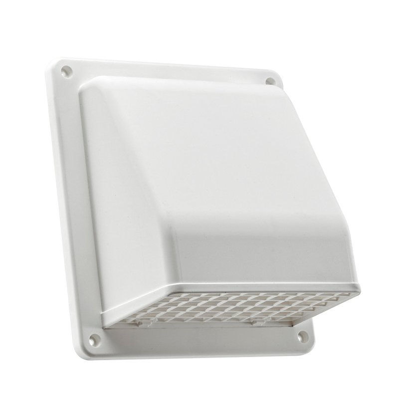 Lambro 351W-R Wall Cap, Plastic, White, For: Round Ducts