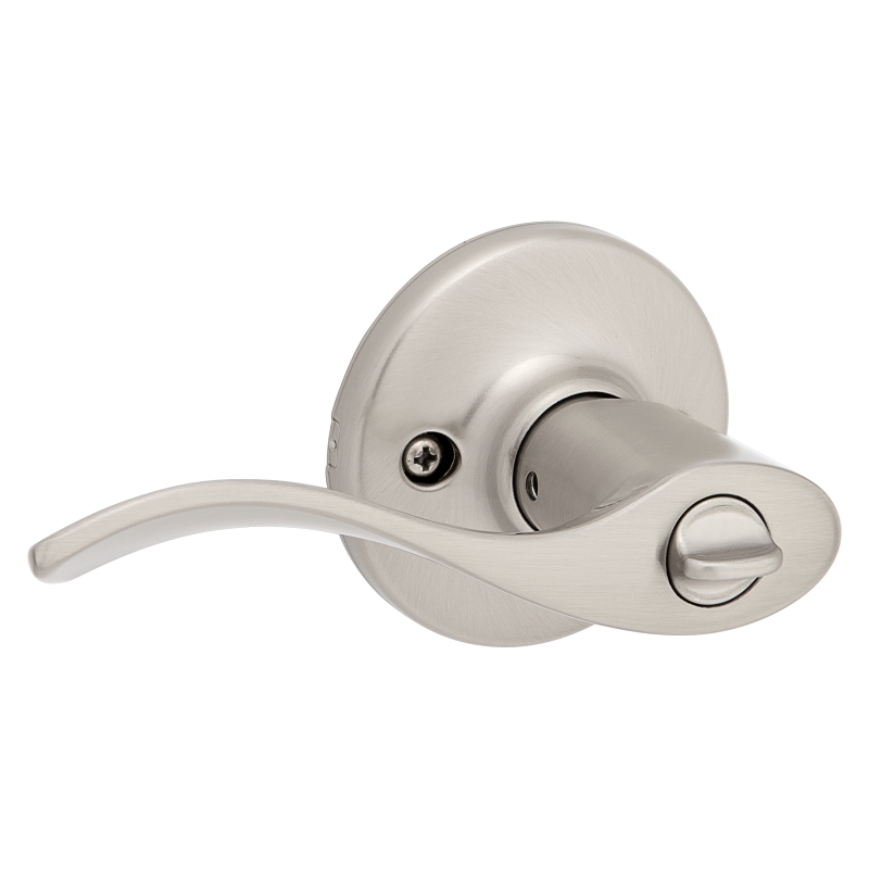 Kwikset 405BL 15 6AL Entry Lever, Thumbturn Lock, Satin Nickel, Zinc, Residential, Reversible Hand, 3 Grade