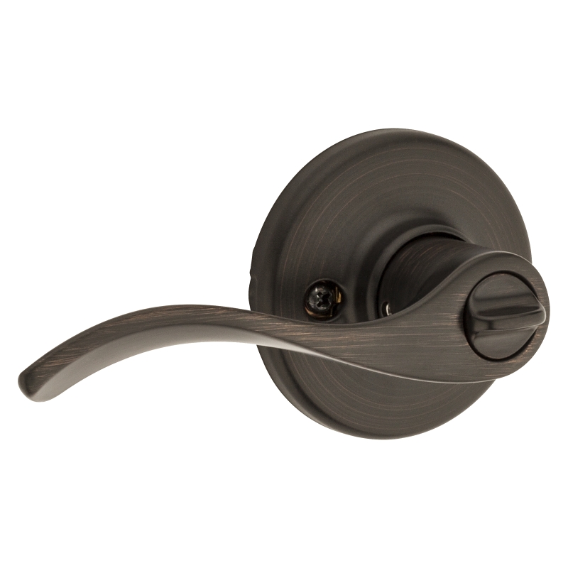 Kwikset 300BL 11PCP Privacy Lever, Turnbutton Lock, Venetian Bronze, Zinc, Residential, Reversible Hand
