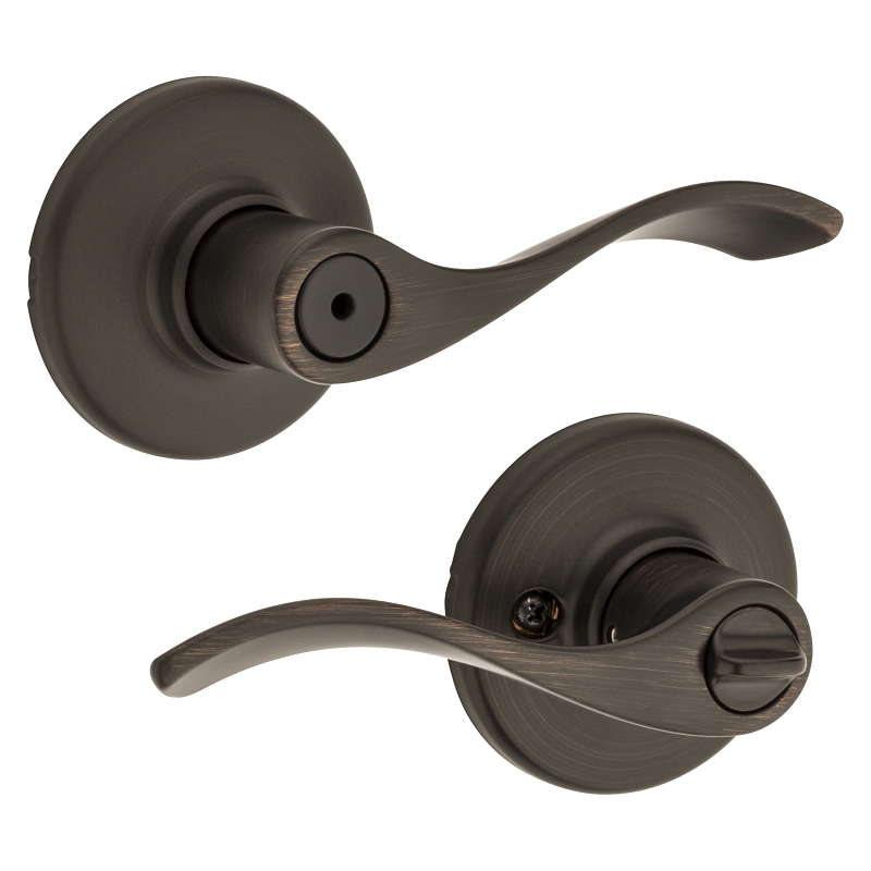 Kwikset 300BL 11PCP Privacy Lever, Turnbutton Lock, Venetian Bronze, Zinc, Residential, Reversible Hand