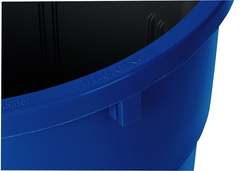 Continental Commercial Huskee 3200-1 Recycling Receptacle, 32 gal, Plastic, Blue, 22 in Dia x 27-3/8 in L Dimensions