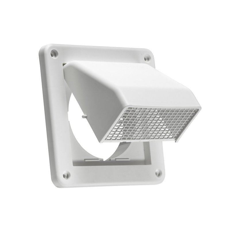 Lambro 604W Air Intake Louver Vent, 4 in L, 6 in W, Plastic, White