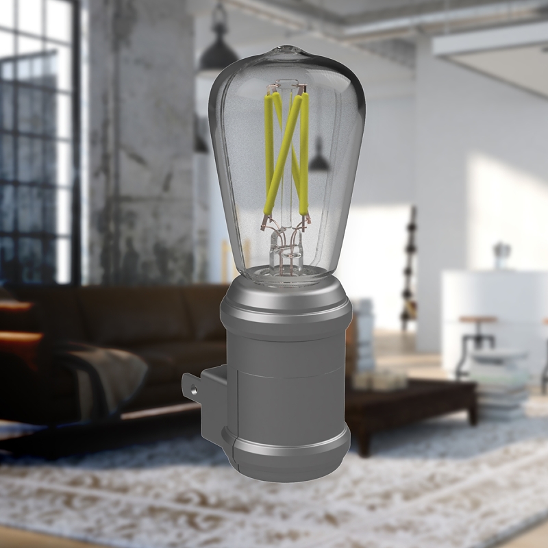 AmerTac NL-EDSN-DN Night Light, 120 VAC, 1 W, 1-Lamp, LED Lamp, Amber Light, 8 Lumens, 2700 K Color Temp, Gray