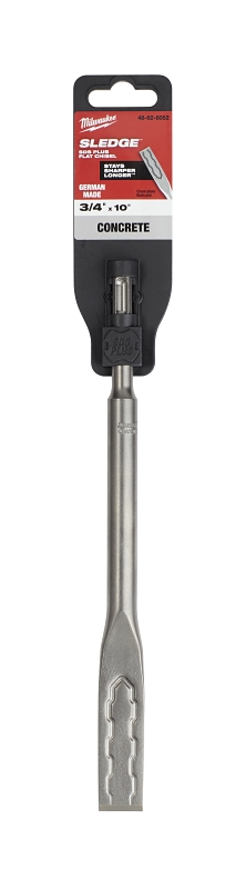 Milwaukee SDS-PLUS SLEDGE 48-62-6052 Flat Chisel, 3/4 in Dia, 10 in L, HSS