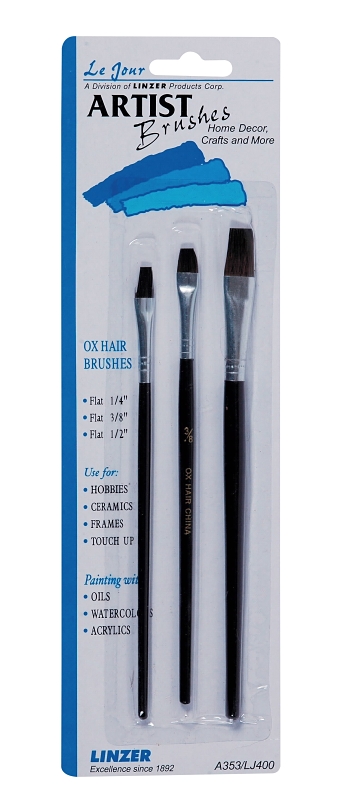 Linzer A353 Artist Paint Brush Set, Ox Hair Brush, Wood Handle