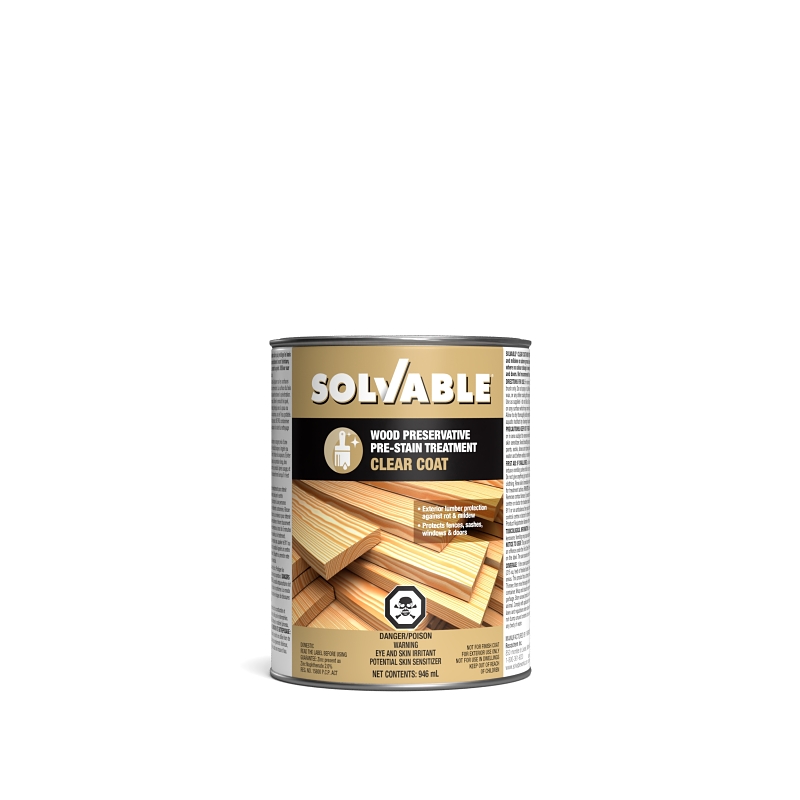 Solvable 53-721 Clear-Coat Wood Preservative, Colorless, Liquid, 946 mL