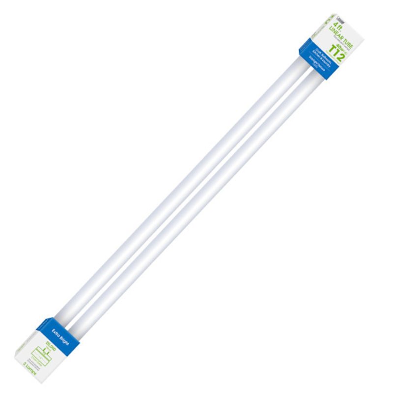 Feit Electric F40DX/2 Fluorescent Bulb, 40 W, T12 Lamp, G13 Lamp Base, 2325 Lumens, 6500 K Color Temp, Daylight