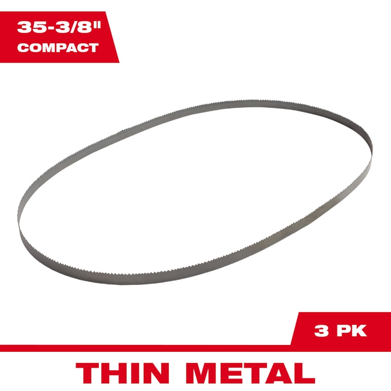 Milwaukee 48-39-0529 Band Saw Blade, 1/2 in W, 35-3/8 in L, 18 TPI, HSS Cutting Edge, Bi-Metal