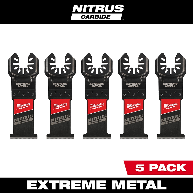 Milwaukee NITRUS CARBIDE 49-25-1565 Oscillating Multi-Tool Blade, 1-3/8 in D Cutting, Carbide, 5/PK