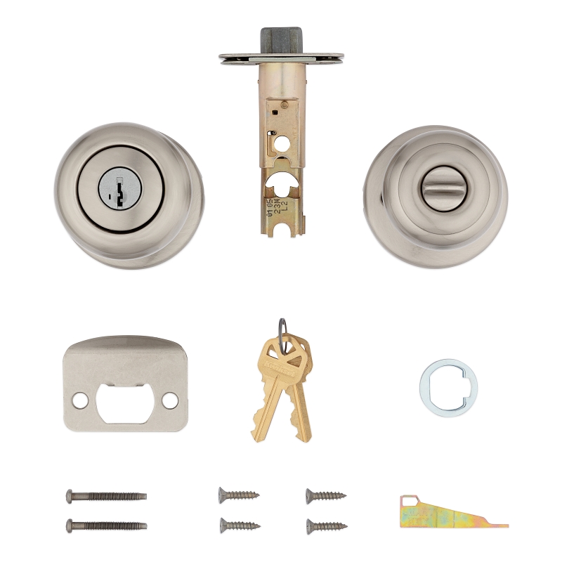 Kwikset 94002-954 Entry Door Lockset, Knob Handle, Satin Nickel, Zinc, KW1, SC1 Keyway, Re-Key Technology: SmartKey