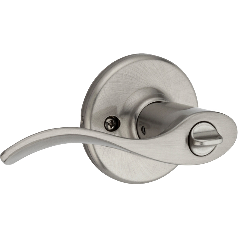 Kwikset 94050-673 Entry Door Lockset, Lever Handle, Satin Nickel, Zinc, KW1, SC1 Keyway, Residential, 3 Grade