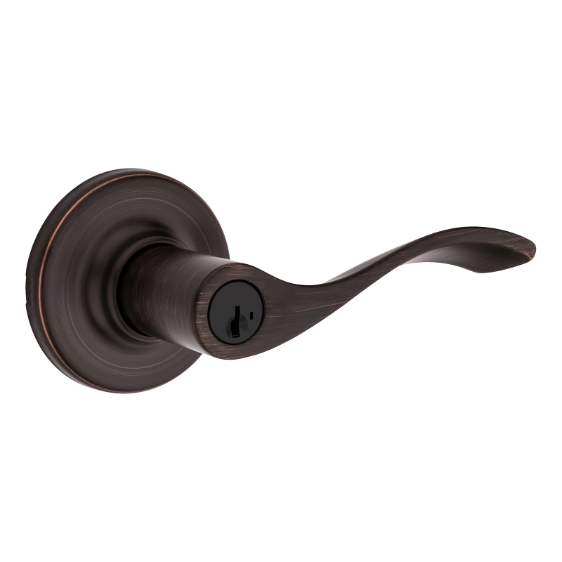 Kwikset 94050-674 Entry Door Lockset, Lever Handle, Venetian Bronze, Zinc, KW1 Keyway, Residential, 3 Grade