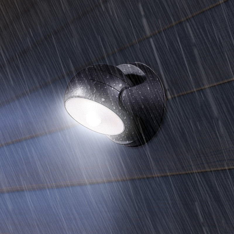 globe 17000183 Security Orb Light, LED Lamp, Daylight, 250 Lumens, 4000 K Color Temp, Black Fixture