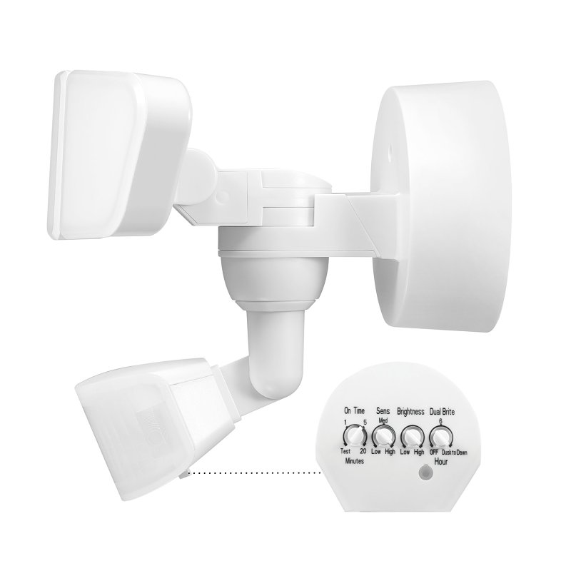 globe 17000206 Security Flood Light, LED Lamp, Bright White, 3200 Lumens, 4000 K Color Temp, White Fixture