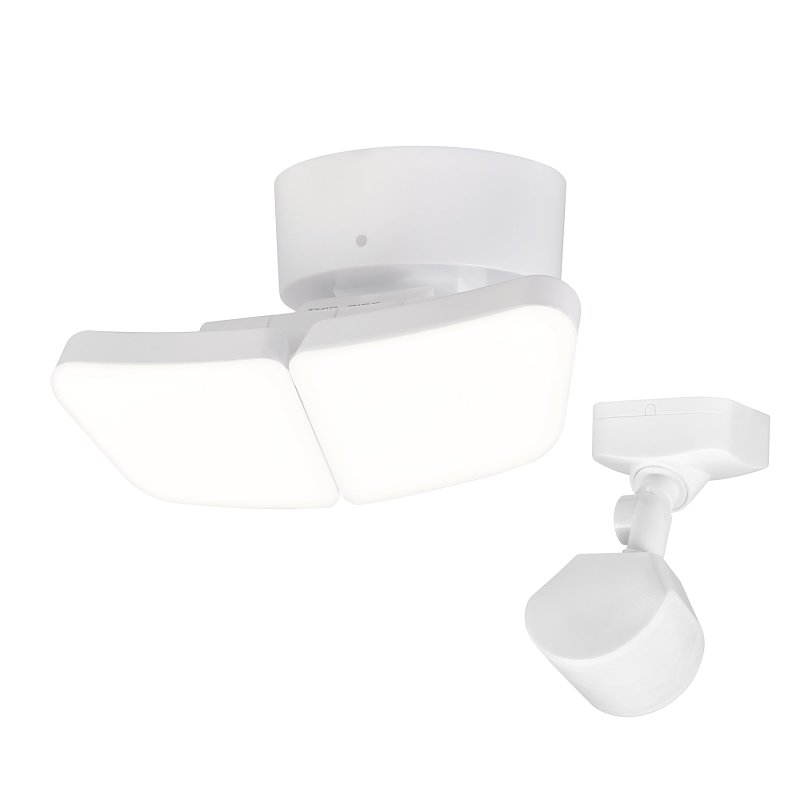 globe 17000213 Security Flood Light, LED Lamp, Bright White, 2200 Lumens, 4000 K Color Temp, White Fixture