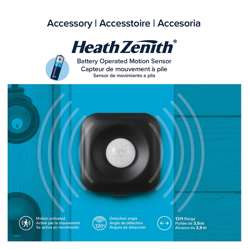 Heath Zenith 18000207 Wireless Motion Sensor with Light, Plastic, Black