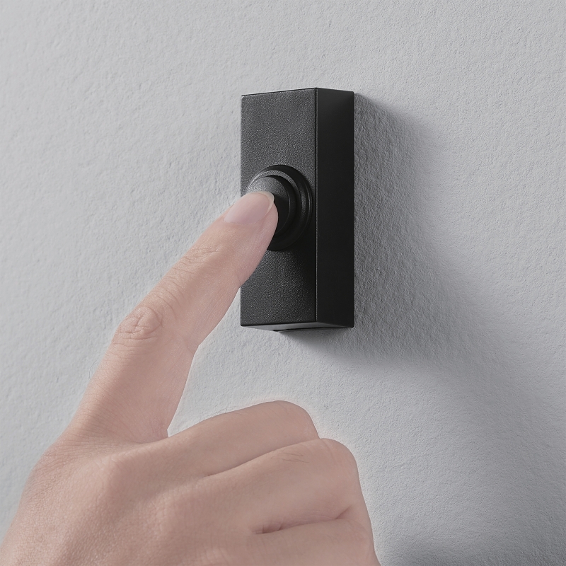 Heath Zenith 18000159 Pushbutton Doorbell, Wireless, Rectangular, Black