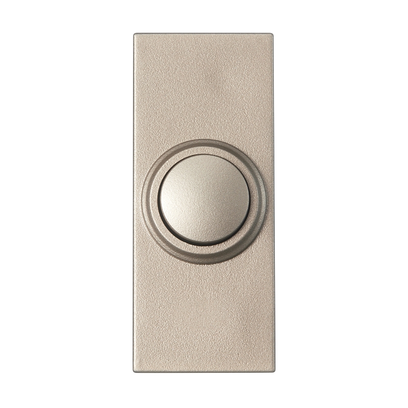 Heath Zenith 18000219 Doorbell Pushbutton, Wireless, Plastic, Silver, Unlighted