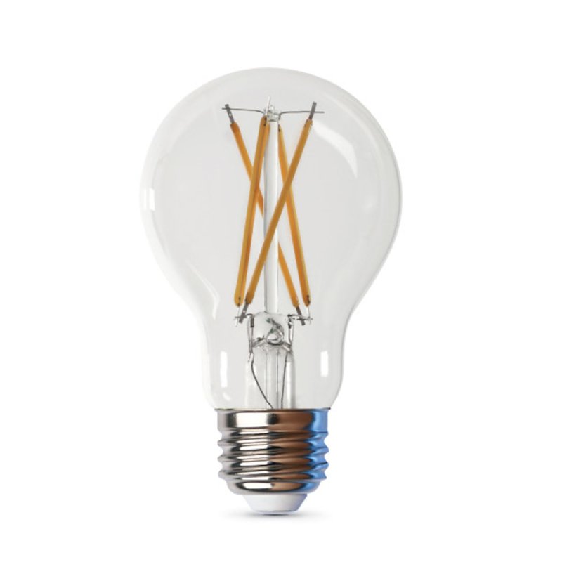 Feit Electric A1960CL927CA/FIL/4 Filament LED Bulb, Type A, 810 Lumens, 9 W, A19 Lamp, 60 W Equivalent, E26 Lamp Base