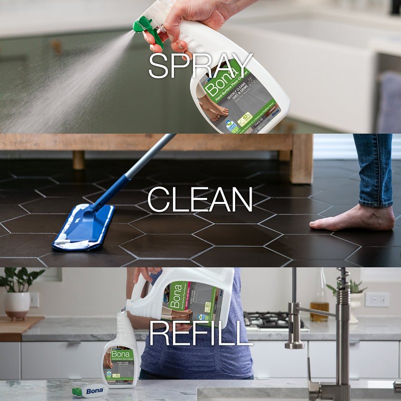 Bona WM700051184 Hard-Surface Floor Cleaner, 32 oz Bottle, Liquid, Mild, Green