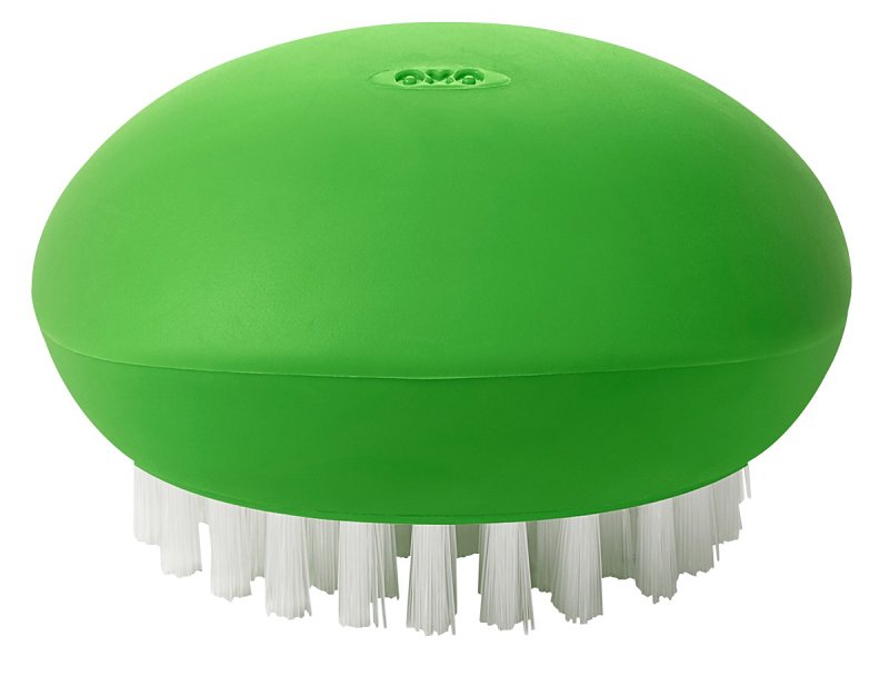 Good Grips 33781 Vegetable Brush, 3.3 in OAL, Nylon Trim, Non-Slip Grip Handle, Nylon Handle